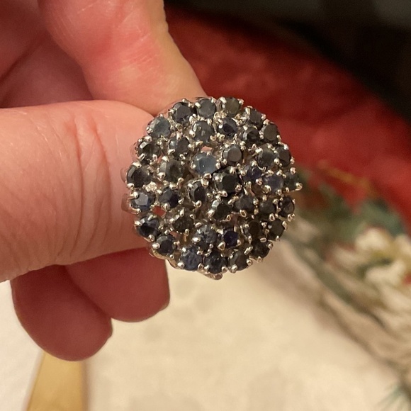 Sterling Silver 925 SAPPHIRE Ring New Size: US 8 3/4 - Picture 8 of 10